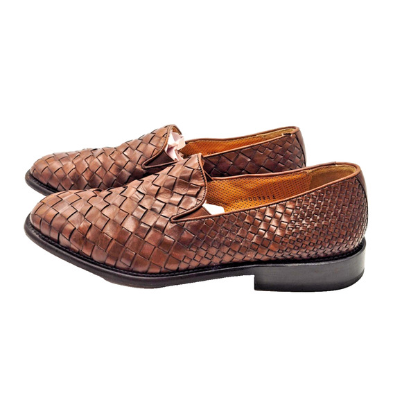 MEZLAN Sonoma Brown Woven Leather Loafers Slip on Shoes Men\'s 10M Made in Spain main image 15